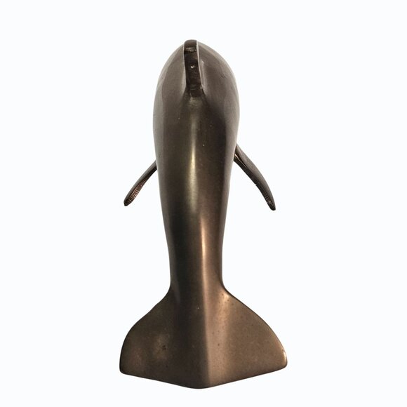 Vintage Brass Dolphin Figurine Paperweight Display Piece - Picture 5 of 10
